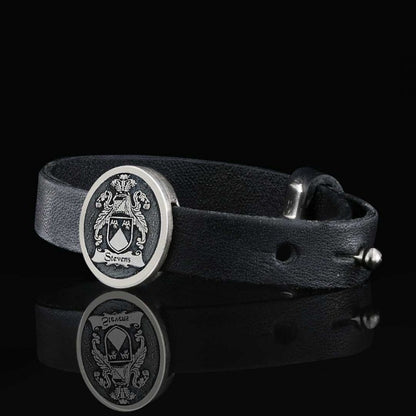 Custom Oval Signet Raised Family Crest Bracelet by SWISS PLUS - Family Collection - view 6