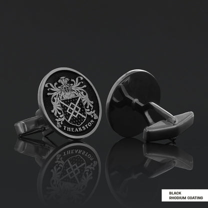Oval Raised Family Crest Cufflink by SWISS PLUS - Family Collection - view 2