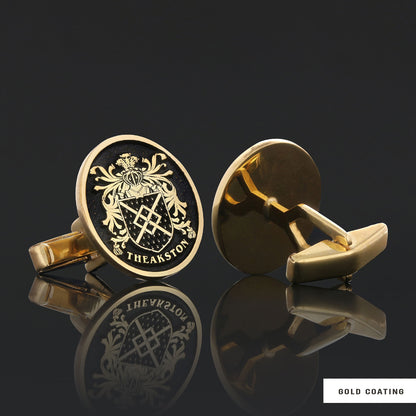 Oval Raised Family Crest Cufflink by SWISS PLUS - Family Collection - view 4