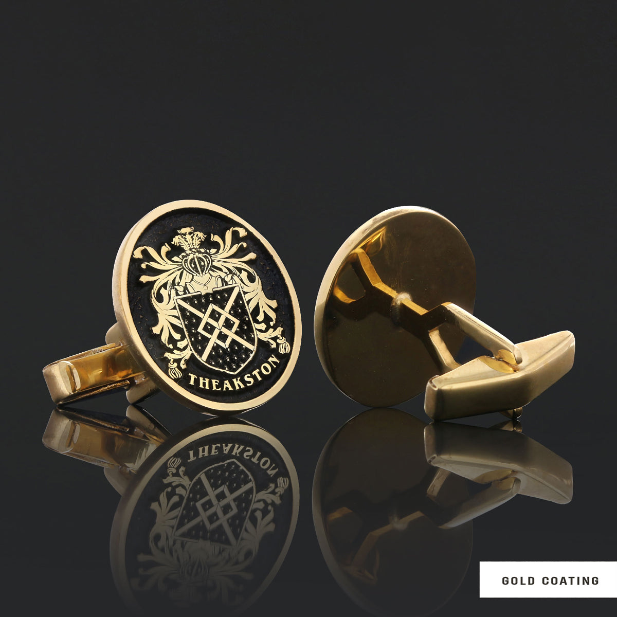 Oval Raised Family Crest Cufflink