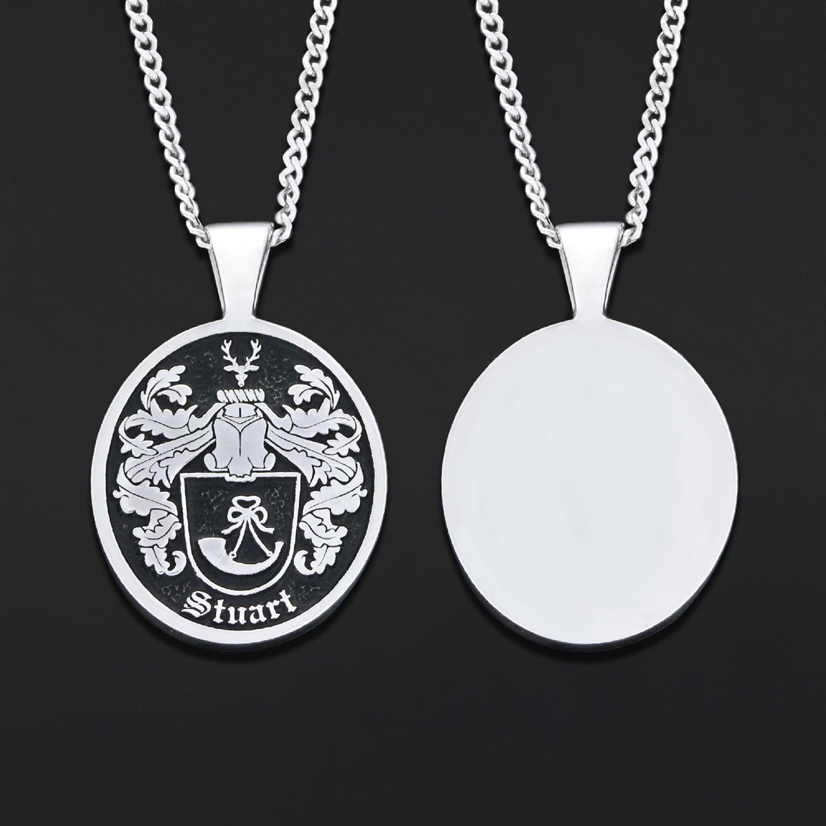 Oval Raised Family Crest Pendant