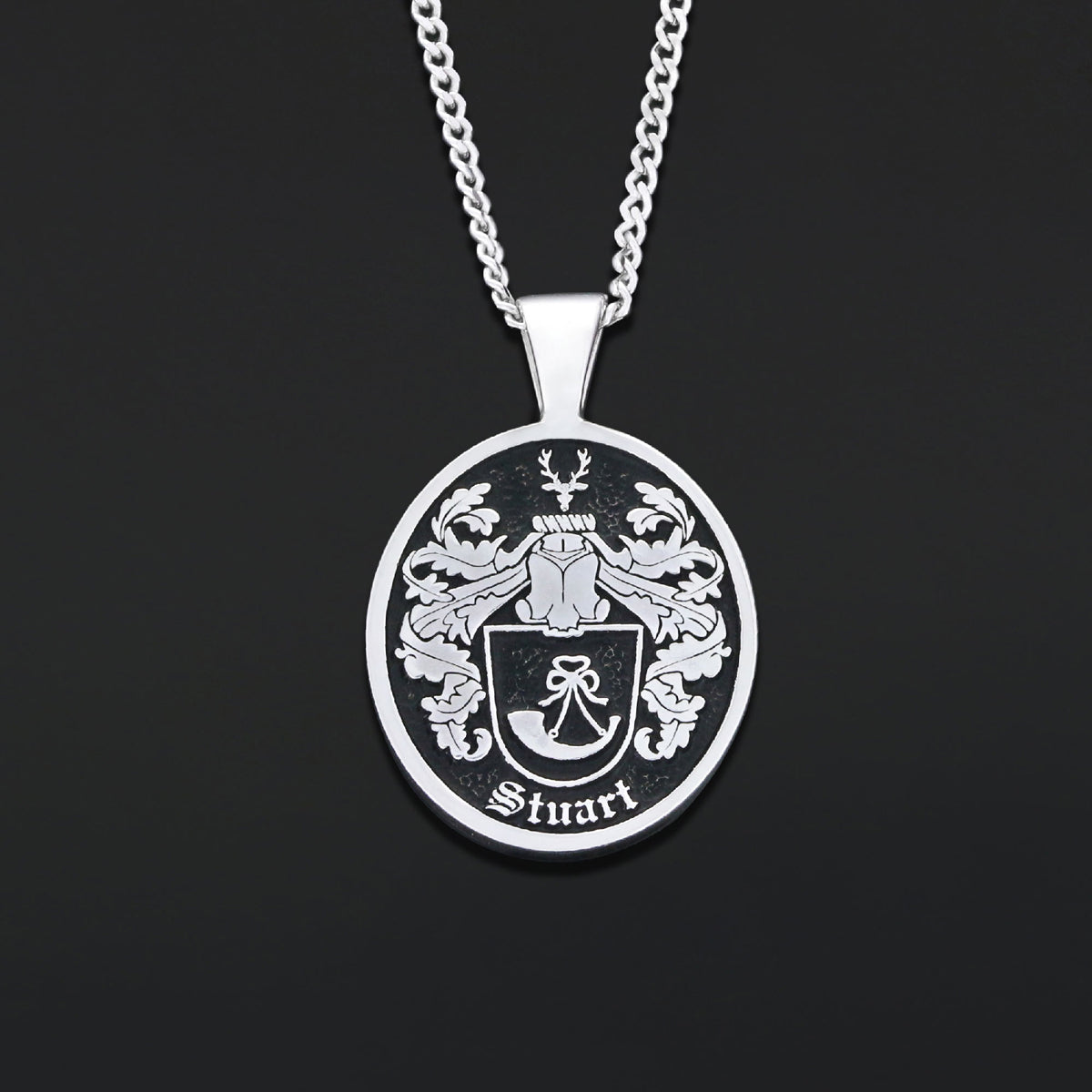 Oval Raised Family Crest Pendant