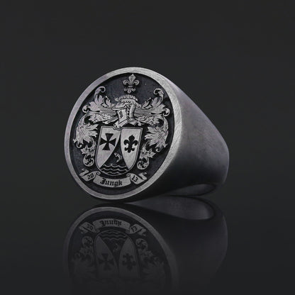 Oval Raised Family Crest Ring by SWISS PLUS - Family Collection - view 5