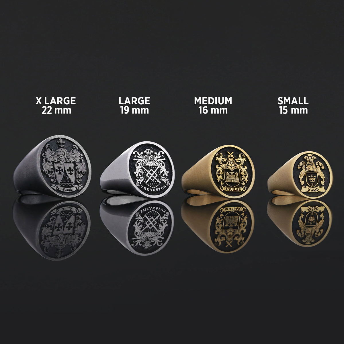 Oval Raised Family Crest Ring - view 4