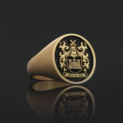Oval Raised Family Crest Ring by SWISS PLUS - Family Collection - view 6
