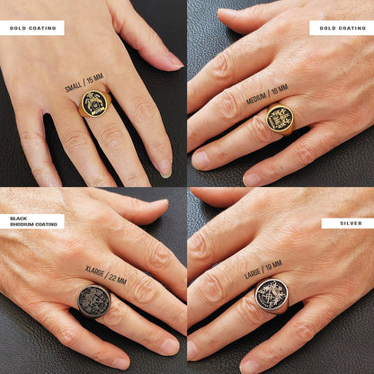 Oval Raised Family Crest Ring by SWISS PLUS - Family Collection - view 7