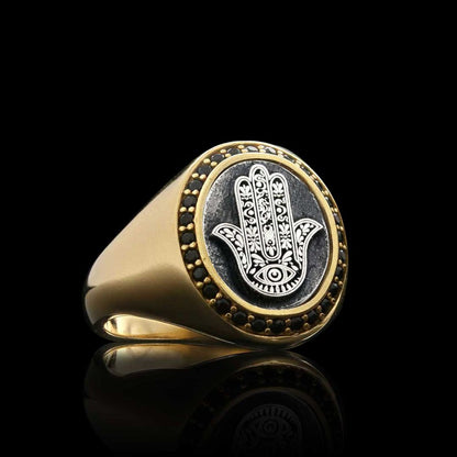 Oval Special Design 925 Sterling Silver Hamsa Women Ring by SWISS PLUS - 925 Sterling Silver Rings for Men & Women - view 5