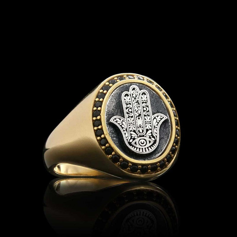 Oval Special Design 925 Sterling Silver Hamsa Women Ring