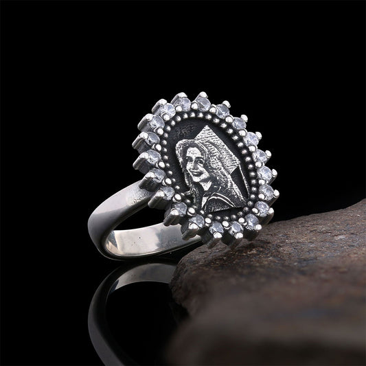 Oval Stone Photo Ring, Personalized Photo Ring, Lover Gift Ring, Women's Accessory, Special Production Photo Ring - view 1
