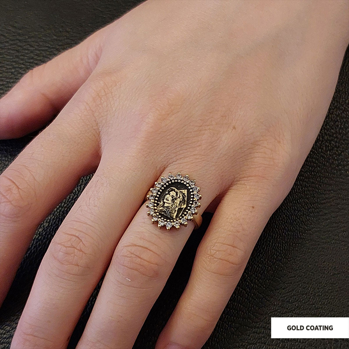 Oval Stone Photo Ring, Personalized Photo Ring, Lover Gift Ring, Women's Accessory, Special Production Photo Ring - view 7