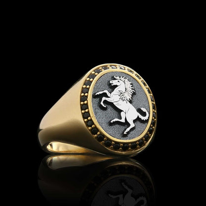 Oval Stone Special Sterling Silver Handmade Unicorn Women Ring by SWISS PLUS - 925 Sterling Silver Rings for Men & Women - vi