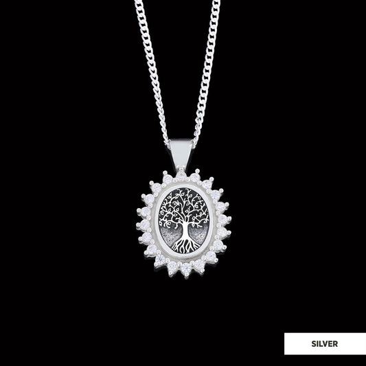 Oval Tree of Life Necklace, Family Tree Necklace, Christian Tree of Life Necklace, Silver Christian Pendants Silver