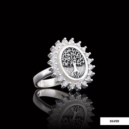 Oval Tree of Life Ring, Family Tree Ring, Christian Tree of Life Ring, Silver Christian Ring Silver by SWISS PLUS - Family Co