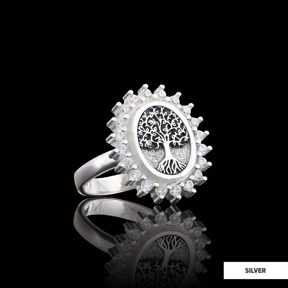 Oval Tree of Life Ring, Family Tree Ring, Christian Tree of Life Ring, Silver Christian Ring Silver