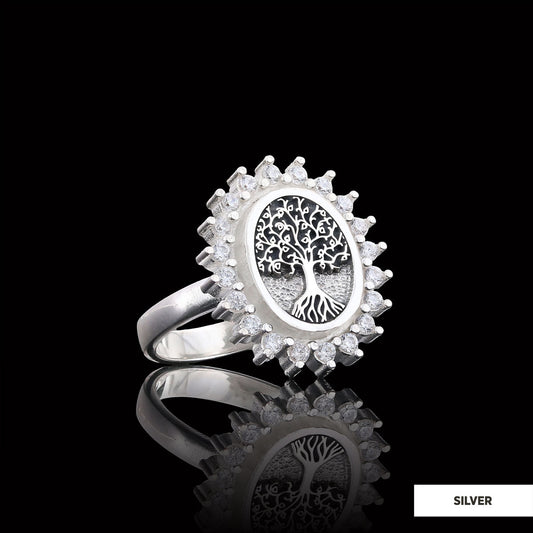 Oval Tree of Life Ring, Family Tree Ring, Christian Tree of Life Ring, Silver Christian Ring Silver