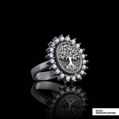 Oval Tree of Life Ring, Family Tree Ring, Christian Tree of Life Ring, Silver Christian Ring by SWISS PLUS - Family Collectio