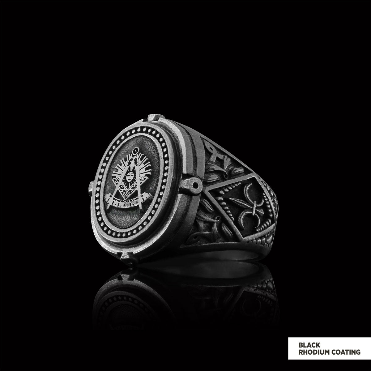 Past Master Masonic Ring, Celtic Lodge Masonic Ring, Round Mason Ring, Ancient Lodge Mason Ring - view 3
