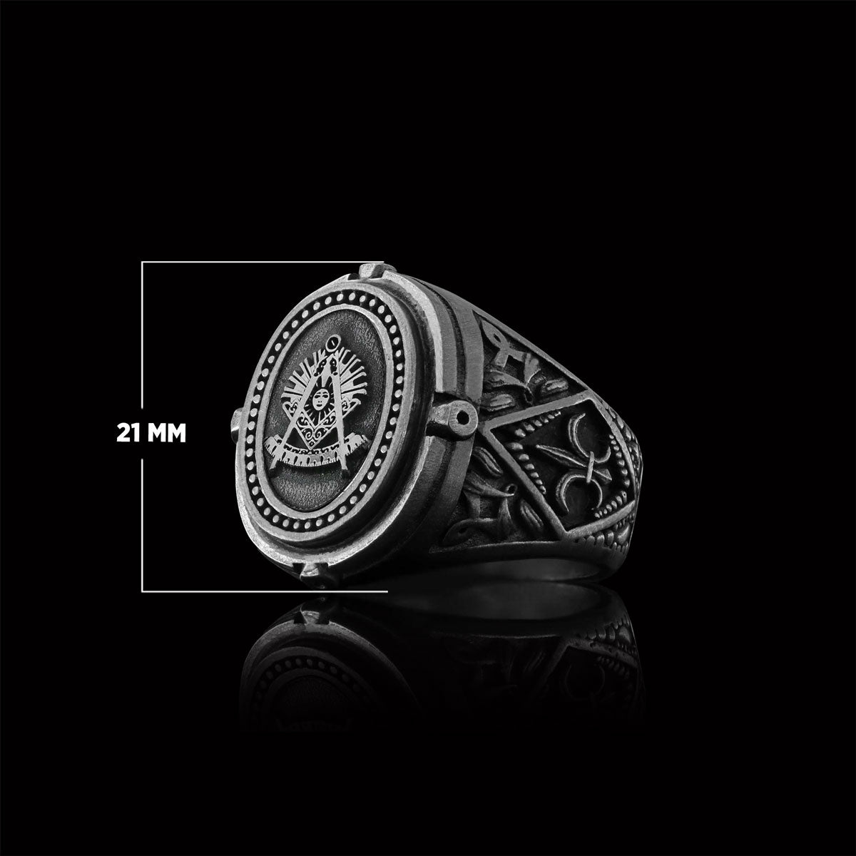 Past Master Masonic Ring, Celtic Lodge Masonic Ring, Round Mason Ring, Ancient Lodge Mason Ring - view 6