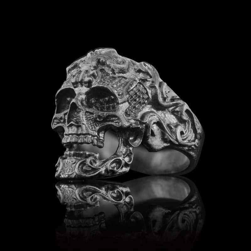 Patterned Skull Ring by SWISS PLUS - Skull Rings - view 2
