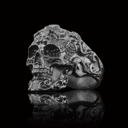 Patterned Skull Ring by SWISS PLUS - Skull Rings - view 2