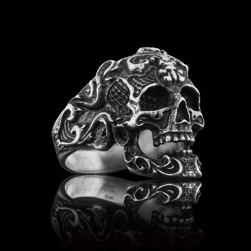 Patterned Skull Ring