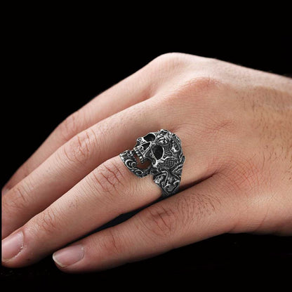 Patterned Skull Ring by SWISS PLUS - Skull Rings - view 5