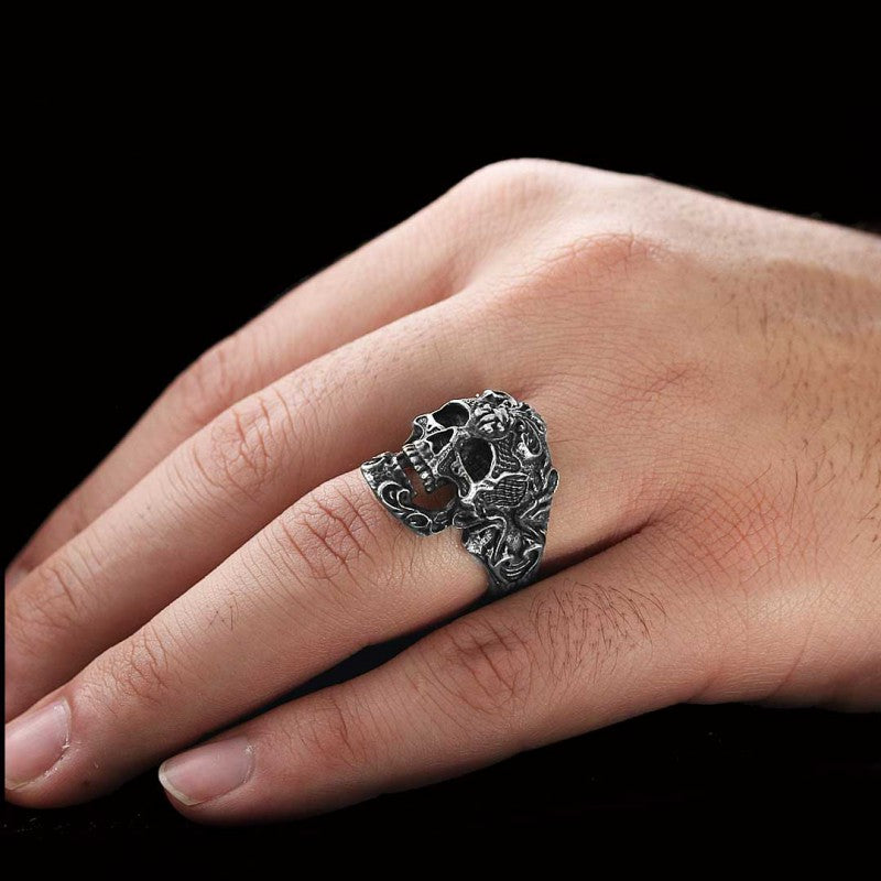 Patterned Skull Ring