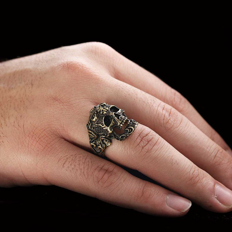Patterned Skull Ring