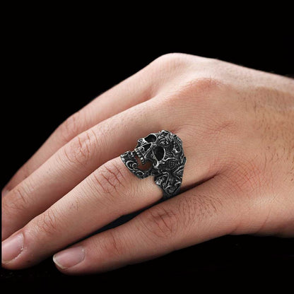 Patterned Skull Ring by SWISS PLUS - Skull Rings - view 7