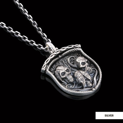 Pendant I Do Not See Nor Hear Nor Speak Silver-Chain by SWISS PLUS - Jewish Collection