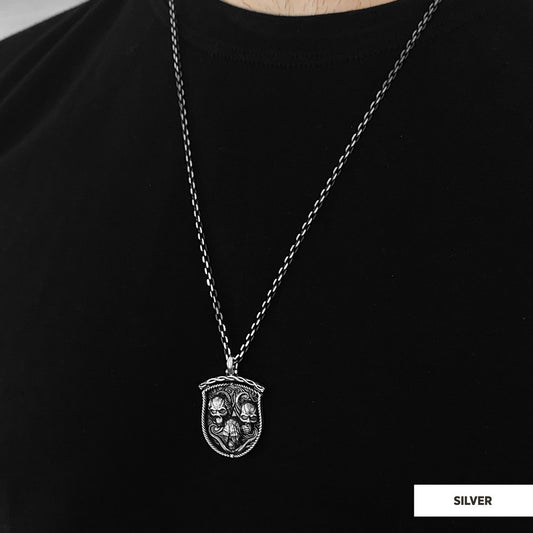 Pendant I Do Not See Nor Hear Nor Speak Silver-Chain
