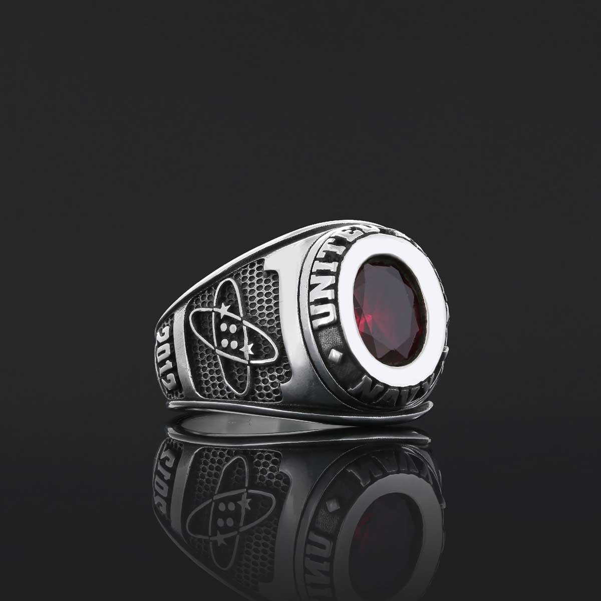 Collage of Southen Nevada Ring, Customized High School Ring, University Ring, Graduation Collage Ring - view 7