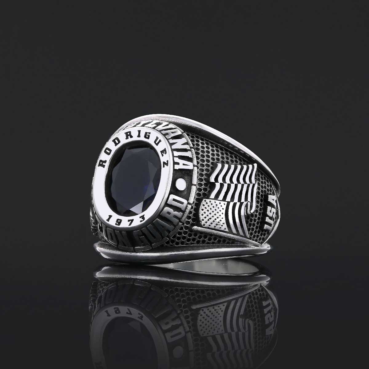 Pennsylvania Nation Guard University Ring, Customized High School Ring, Class Ring, Graduation Collage Ring by SWISS PLUS - C