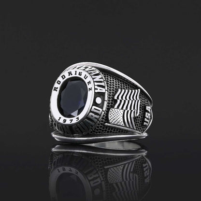 Pennsylvania Nation Guard University Ring, Customized High School Ring, Class Ring, Graduation Collage Ring by SWISS PLUS - C