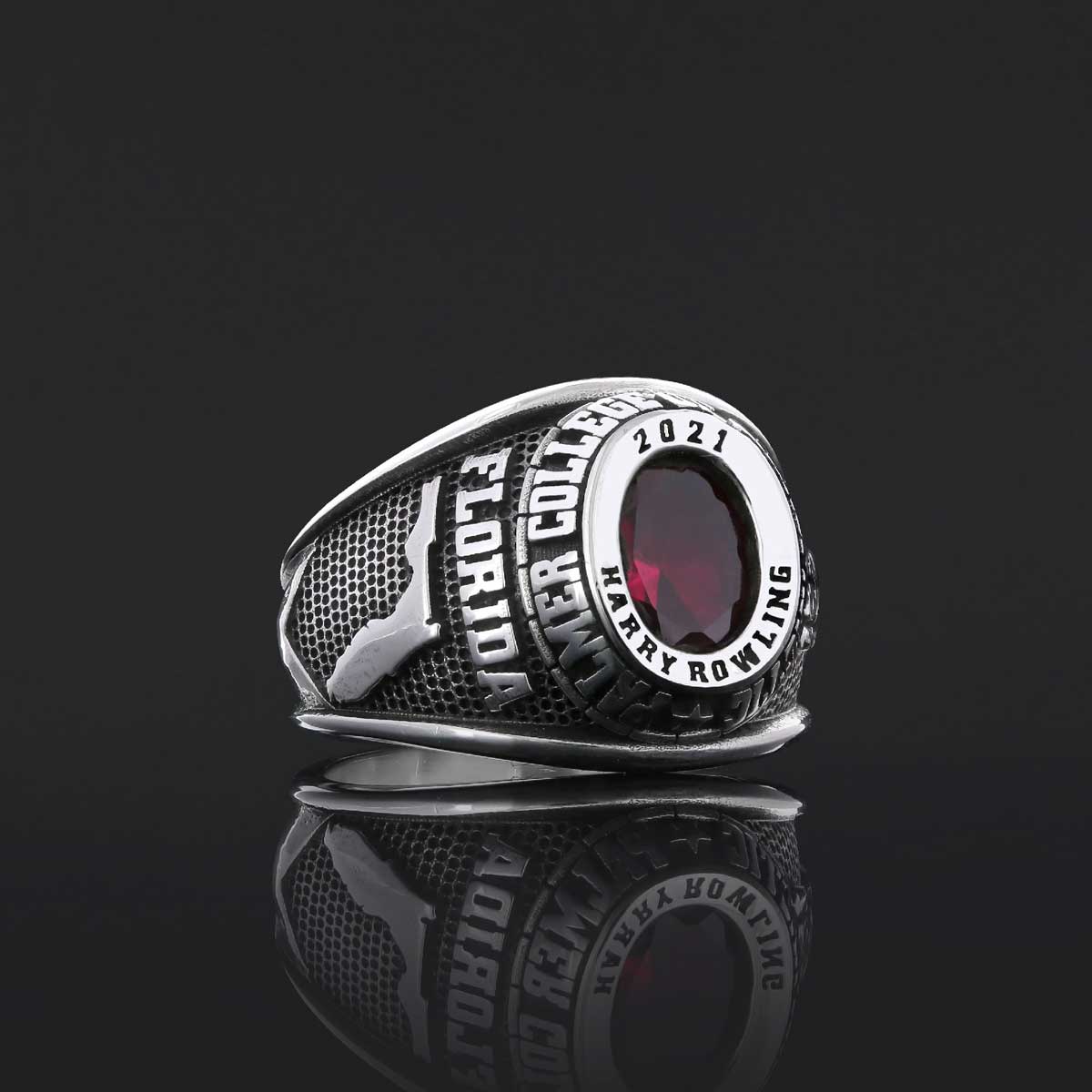 Pennsylvania Nation Guard University Ring, Customized High School Ring, Class Ring, Graduation Collage Ring - view 7