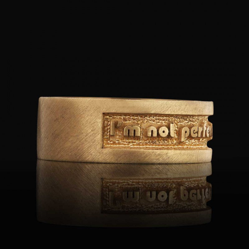 Perfect but Loyal Motto Band Ring