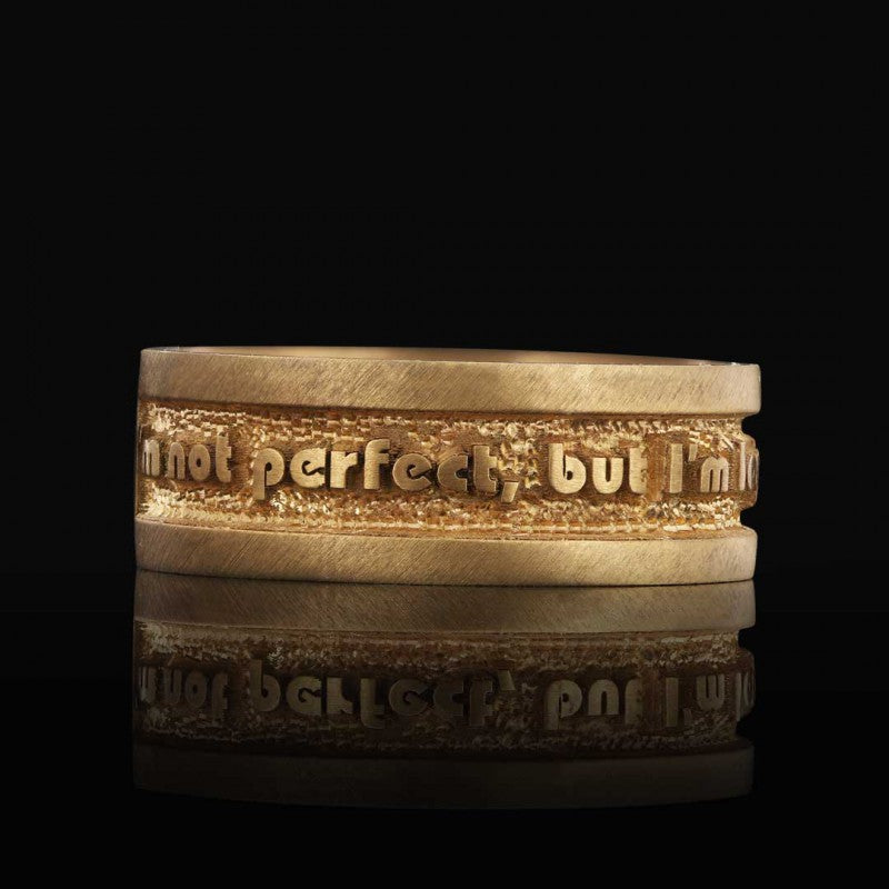 Perfect but Loyal Motto Band Ring