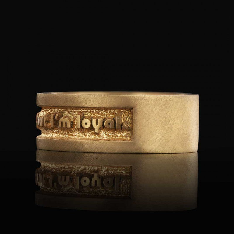 Perfect but Loyal Motto Band Ring