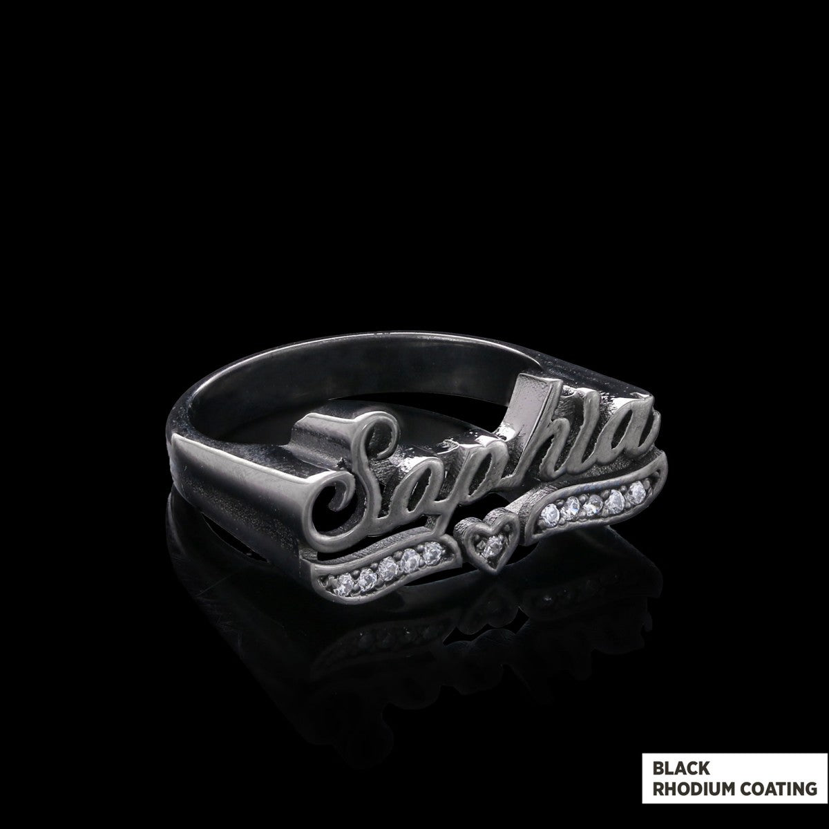 Personalized Design Silver Ring with Stone by SWISS PLUS - Letter Collection - view 6
