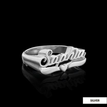 Personalized Design Women's Silver Ring With Name by SWISS PLUS - Letter Collection - view 4