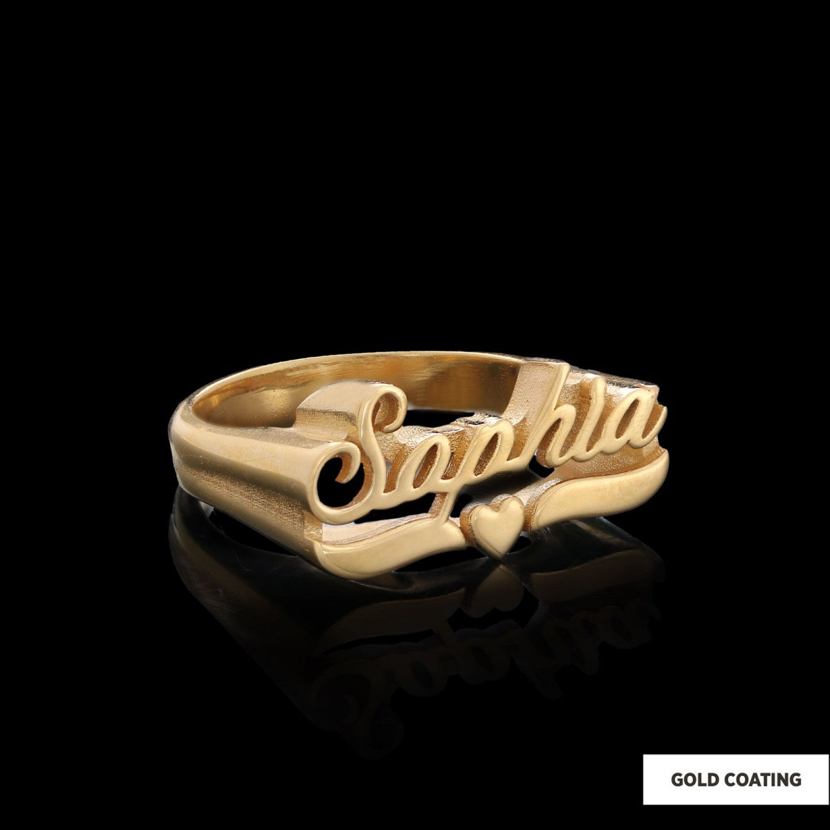 Personalized Design Women's Silver Ring With Name by SWISS PLUS - Letter Collection - view 5
