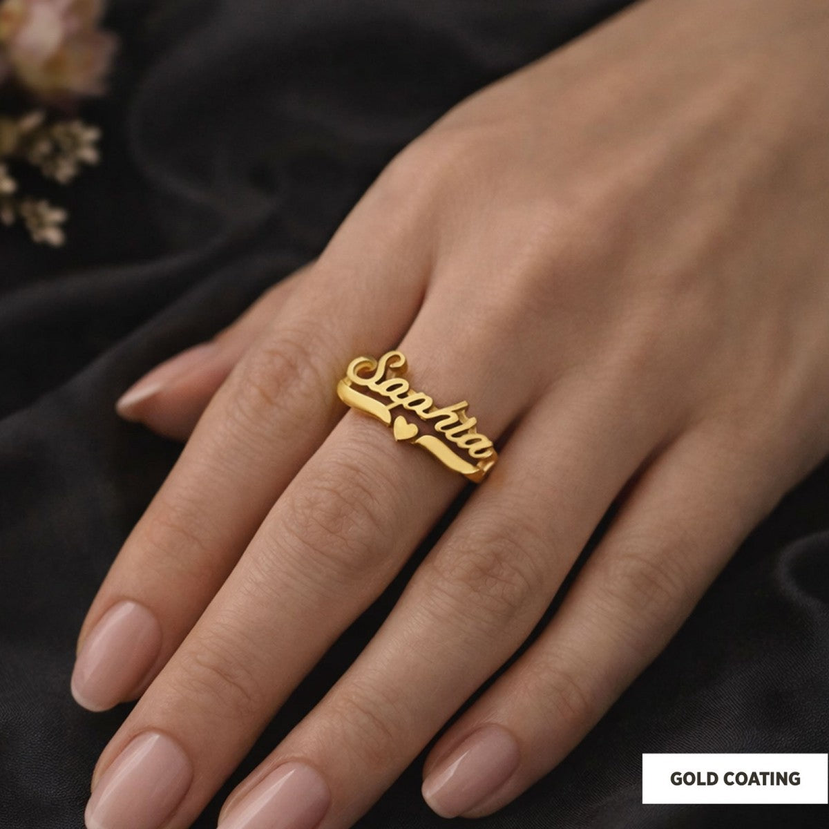 Personalized Design Women's Silver Ring With Name by SWISS PLUS - Letter Collection - view 7