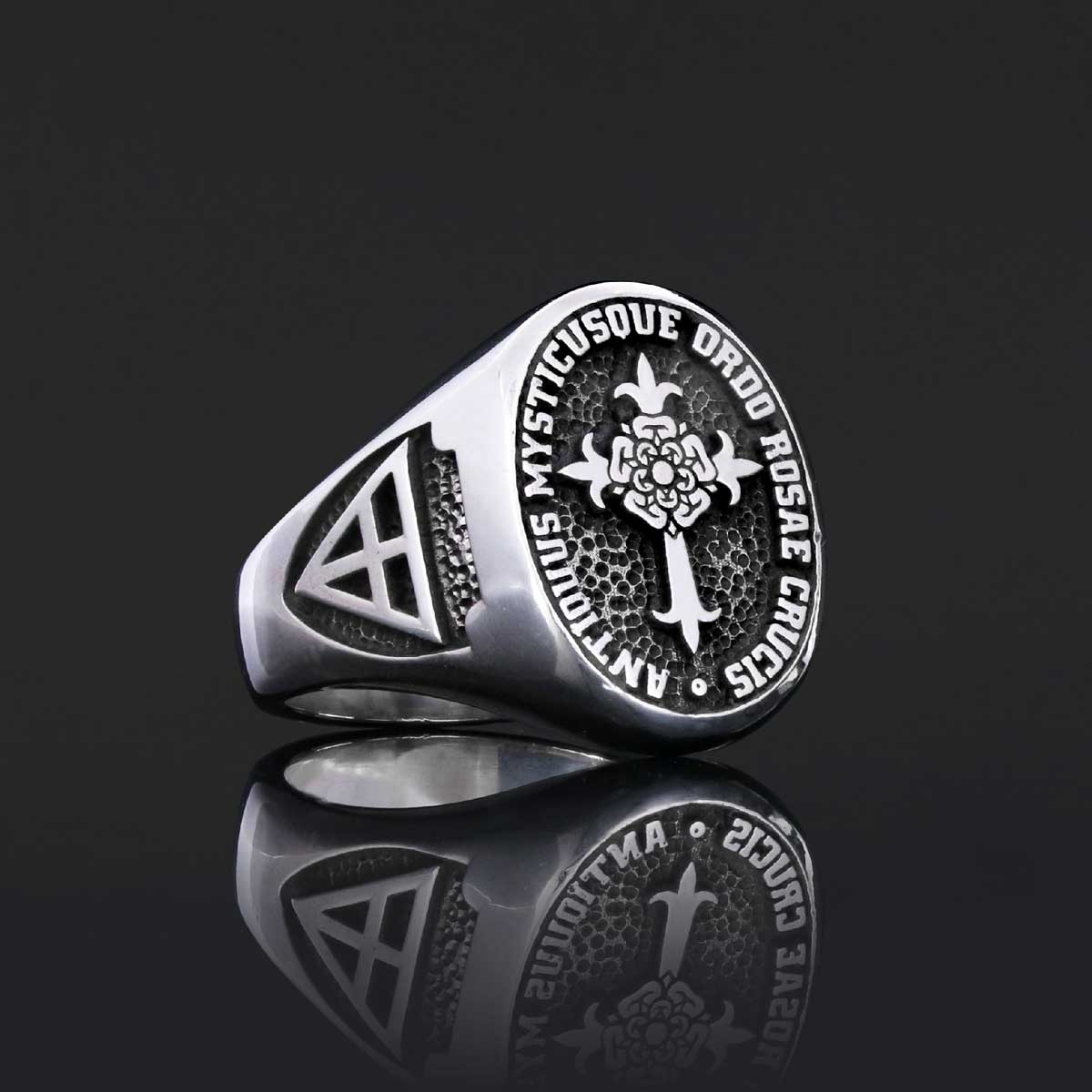 Personalized Rosae Crucis Ring, A Sacred and Symbolic Accessory by SWISS PLUS - Rosae Crucis Collection - view 2