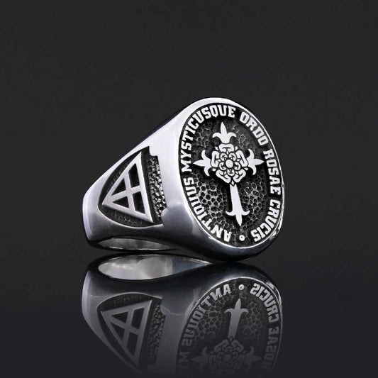 Personalized Rosae Crucis Ring, A Sacred and Symbolic Accessory - view 2