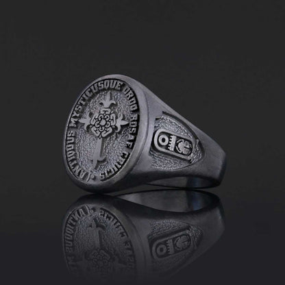 Personalized Rosae Crucis Ring, A Sacred and Symbolic Accessory by SWISS PLUS - Rosae Crucis Collection - view 3