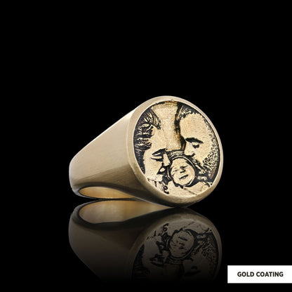 Personalized Round Photo Ring, Wear Your Memories, Family Photo Ring by SWISS PLUS - Photo Collection - view 4