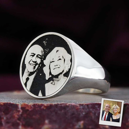 Photo Oval Silver Ring
