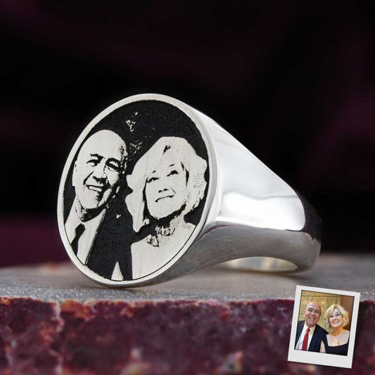 Photo Oval Silver Ring
