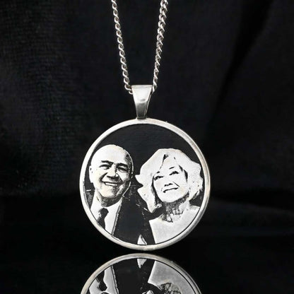 Senior Couple Photo Silver Pendant by SWISS PLUS - Photo Collection - view 2