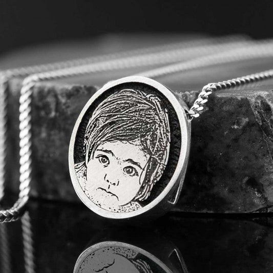 Child Photo Silver Pendant